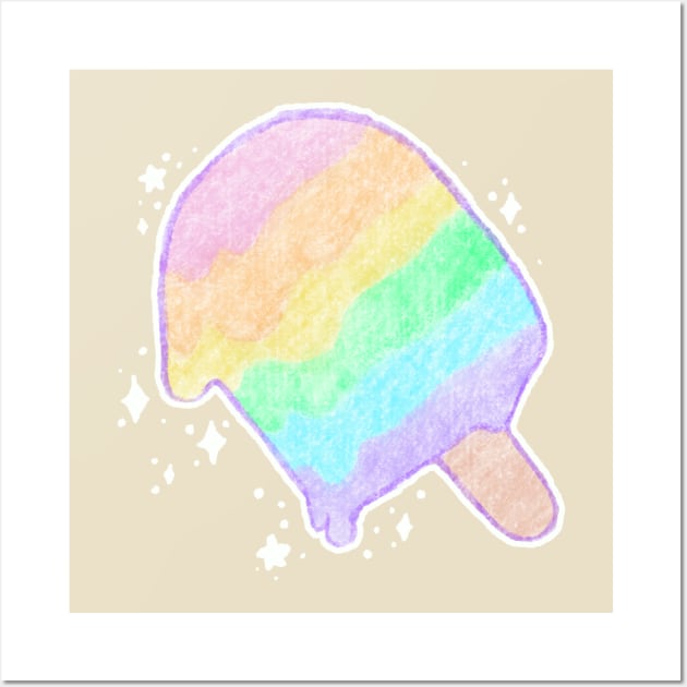 Pastel Rainbow Melty Popsicle Wall Art by BonBonBunny